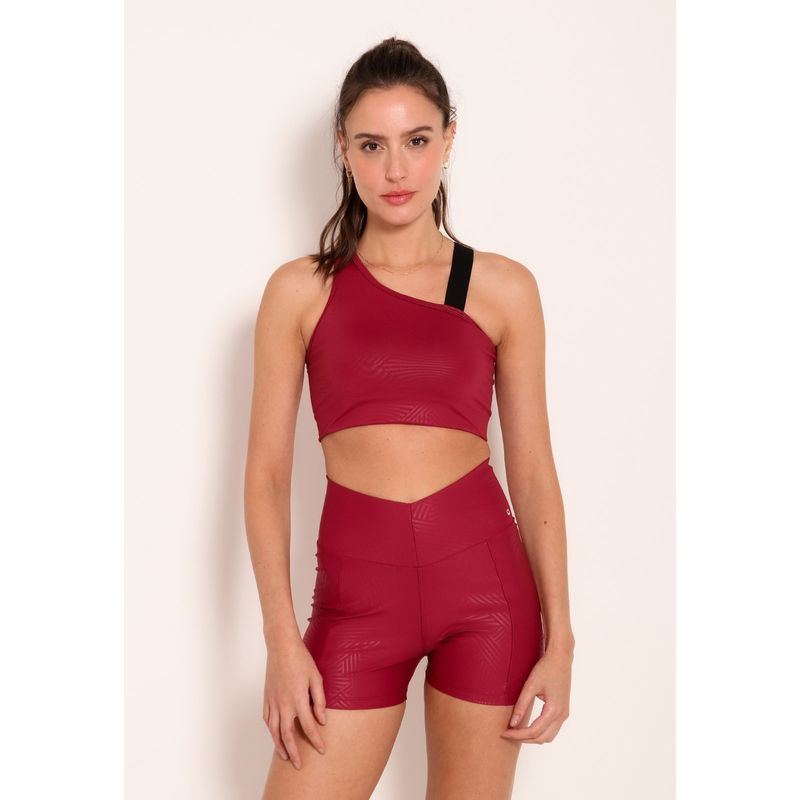 Conjunto Fitness Top Tech Assimétrico e Short Progress 3D