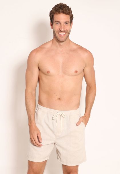 Bermuda Masculina com Cordão Linho Tinto