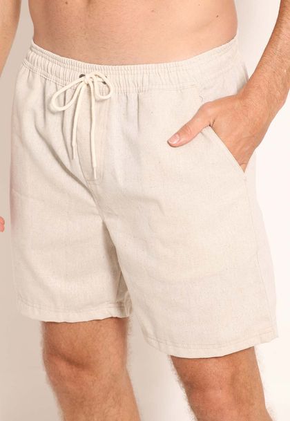 Bermuda Masculina com Cordão Linho Tinto