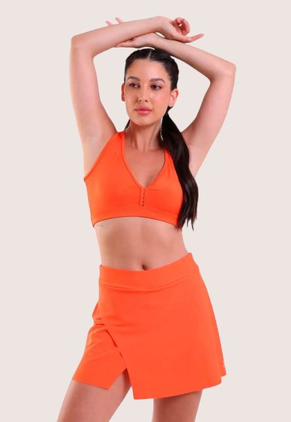 Conjunto Top Fitness e Short Saia Fitness