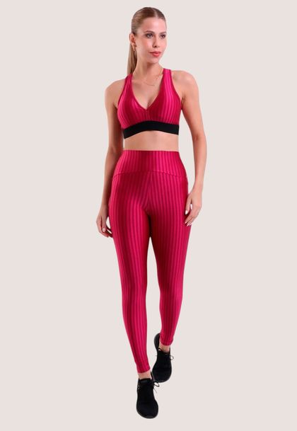 Conjunto Fitness Top Ikat e Calça Legging Ikat Cós Arco