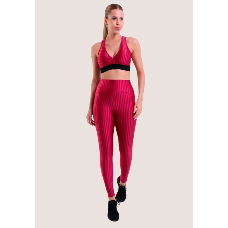 Conjunto Fitness Top Ikat e Calça Legging Ikat Cós Arco