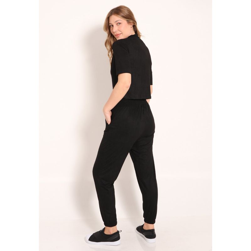 Blusa Suede Gola Alta Manga 2/4