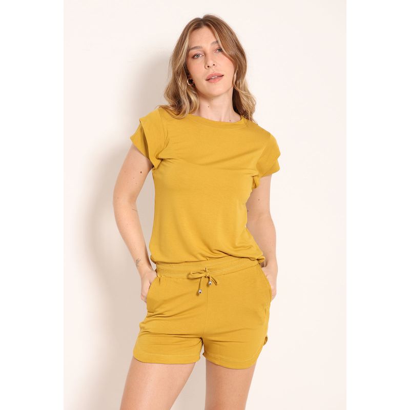 Shorts Com Bolso Frontal Ajustável e Recorte Lateral