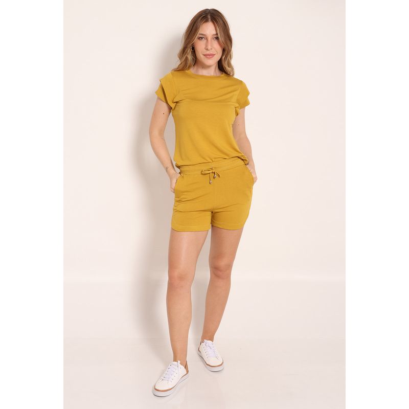 Shorts Com Bolso Frontal Ajustável e Recorte Lateral