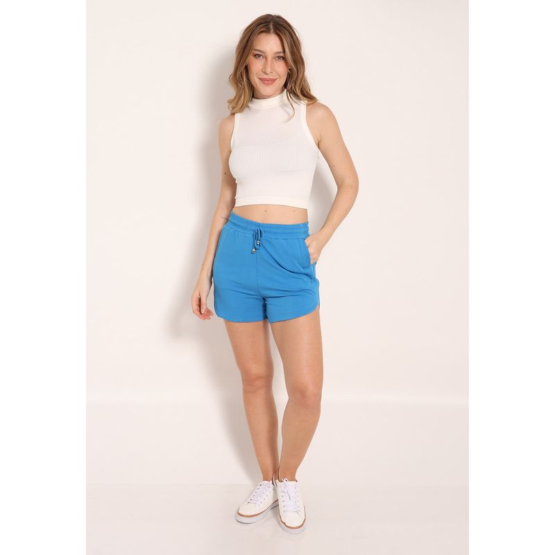 Shorts Com Bolso Frontal Ajustável e Recorte Lateral
