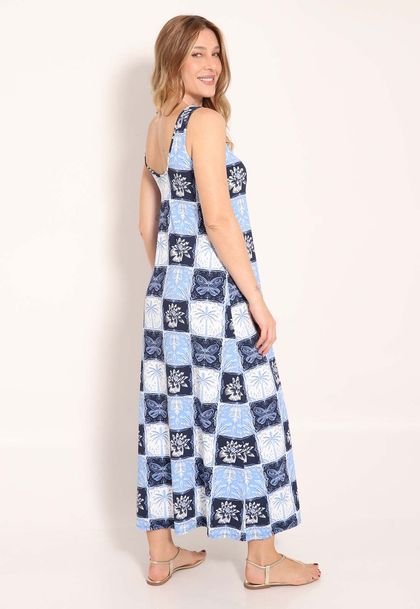 Vestido Fluxy Regata Decote Careca Stamp