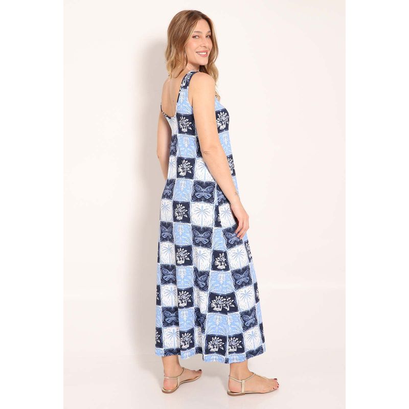 Vestido Fluxy Regata Decote Careca Stamp