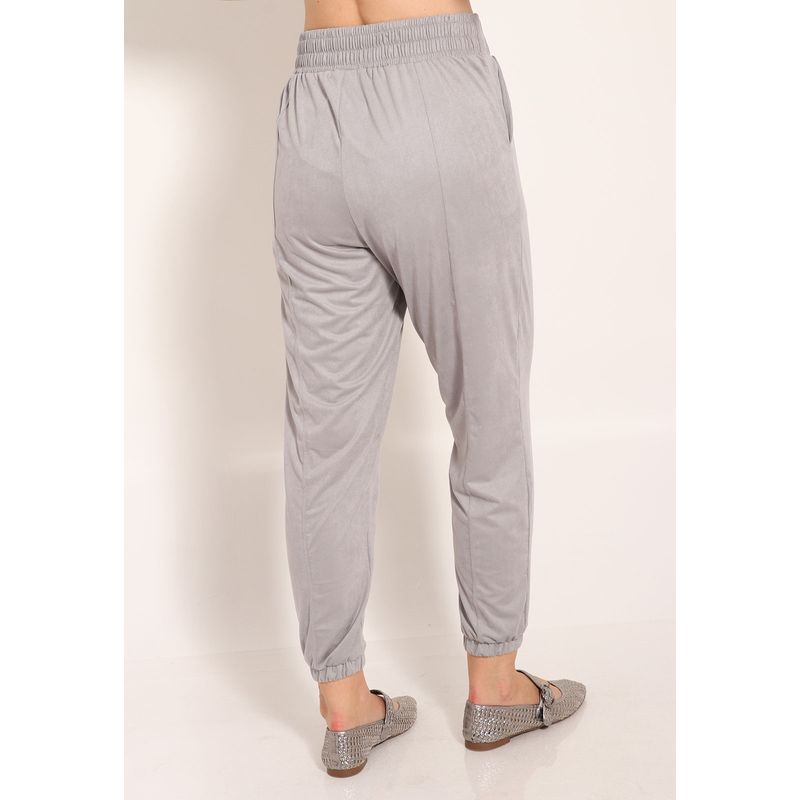 Calça Suede Jogger Com Bolsos Frontal