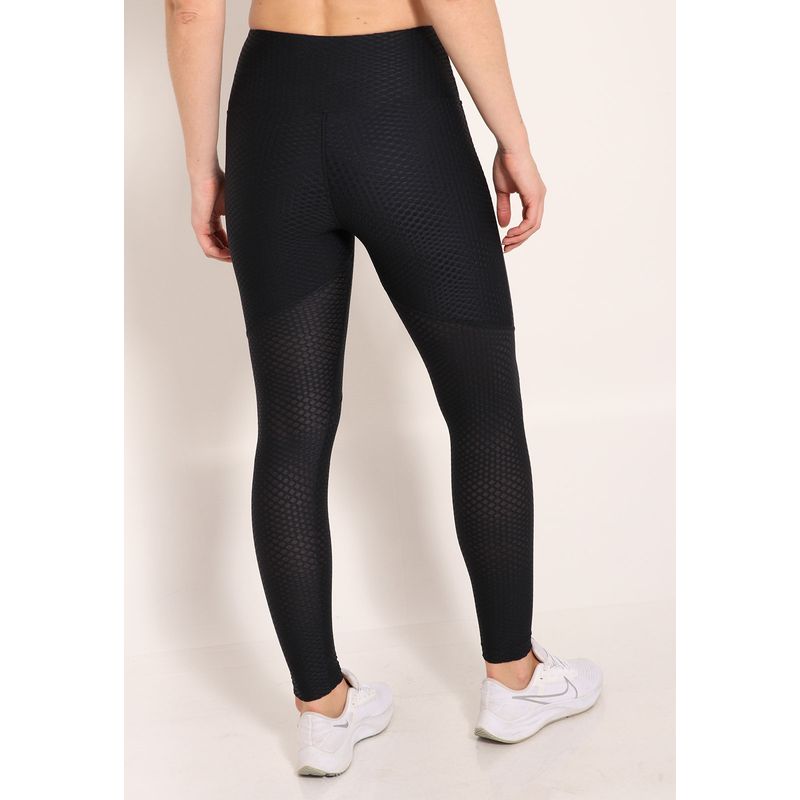 Calça Fitness Legging London Forrada com Recortes