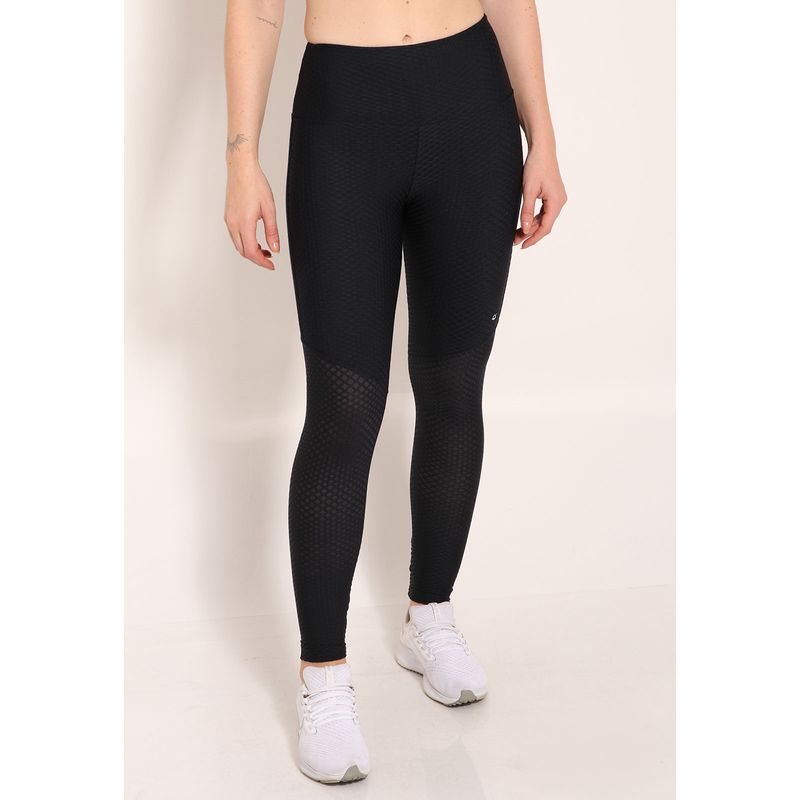 Calça Fitness Legging London Forrada com Recortes