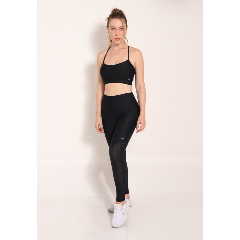 Conjunto Top London Alças Travetadas e Calça Legging London
