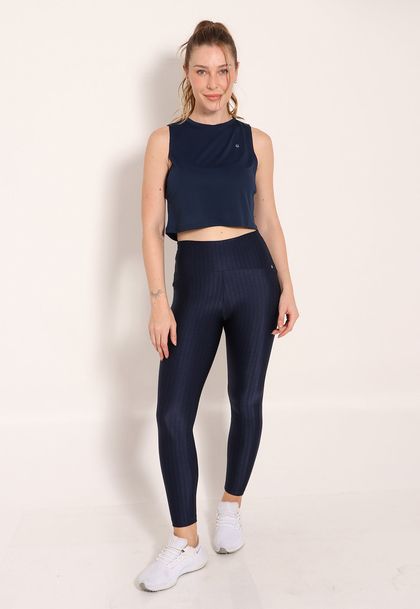 Conjunto Cropped Fitness Sting e Calça New Ikat com Proteção UV