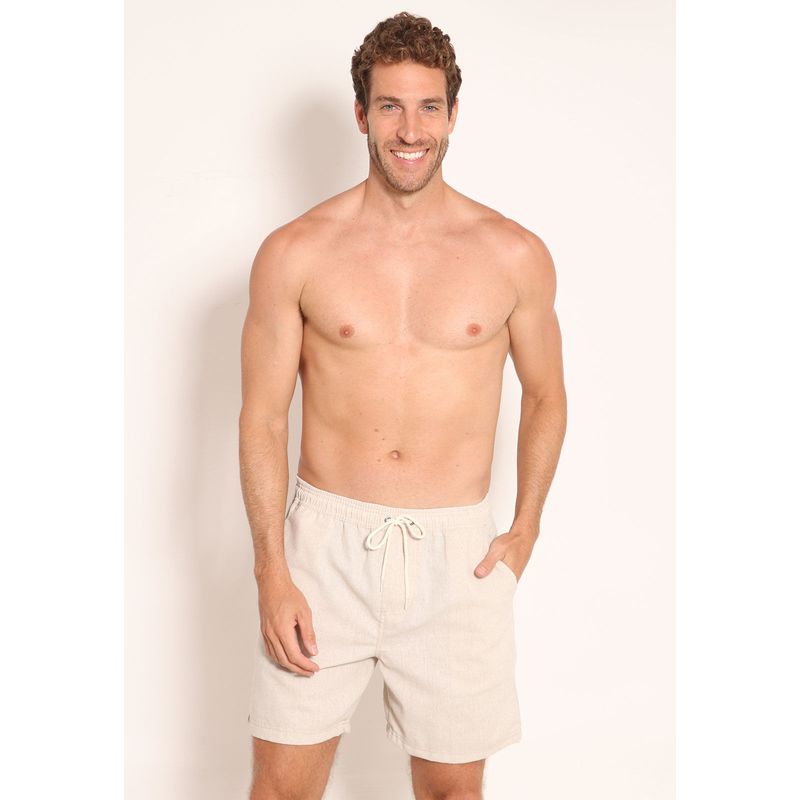 Bermuda Masculina com Cordão Linho Tinto