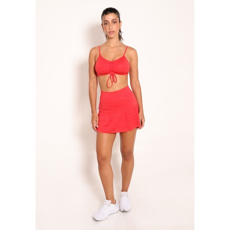 Short Saia Tech Fitness Com Pregas e Proteção UV+50
