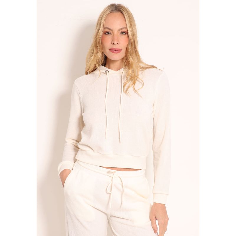 Blusa Feminina Com Capuz em Tricot Finlandia