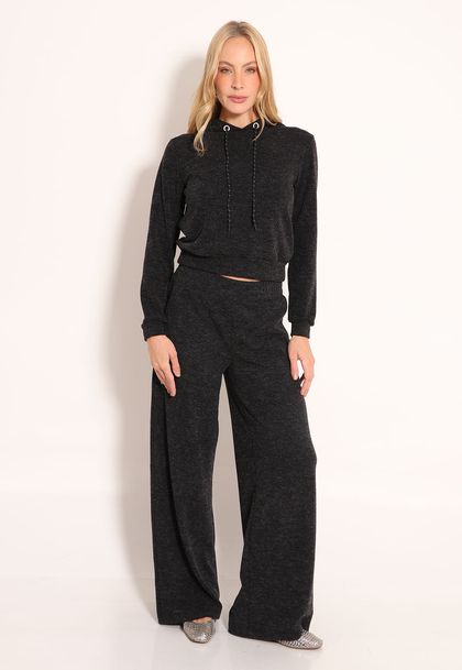 Calça Feminina Pantalona em Tricot Com Forro Finlandia