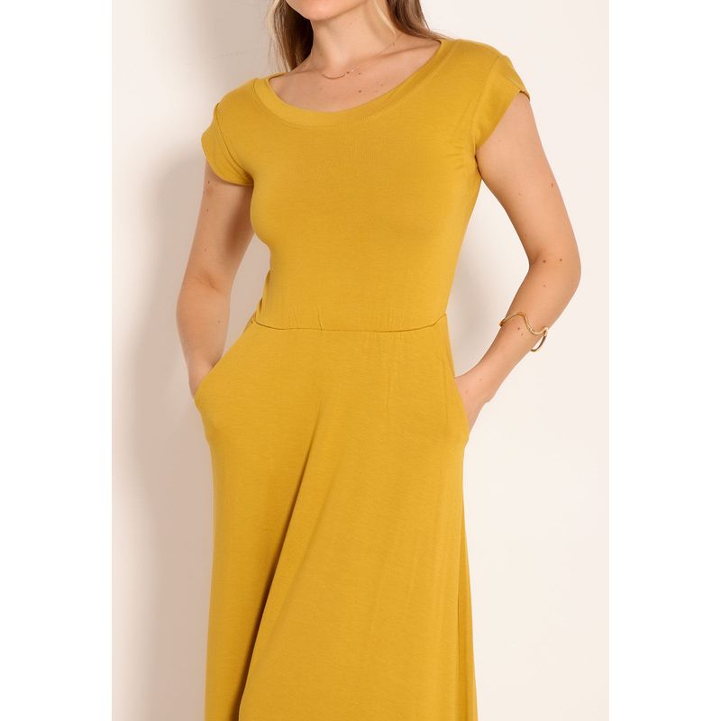 Vestido Feminino Longo com Bolso Frontal