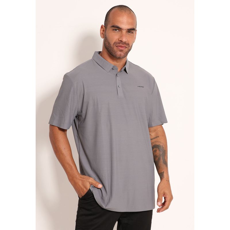Camisa Polo Masculina Poliamida Com Botões