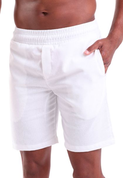 Bermuda Masculina Linho Com Bolsos