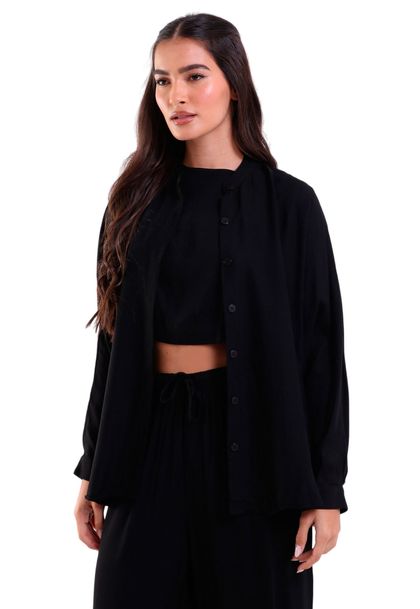 Camisa Feminina Heavy Twill Oversized Manga Longa