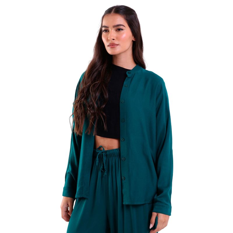 Camisa Feminina Heavy Twill Oversized Manga Longa