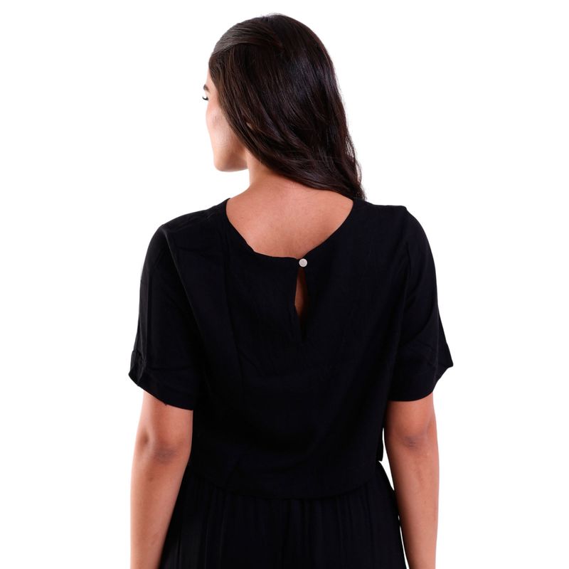 Blusa com Botão Traseiro Heavy Twill