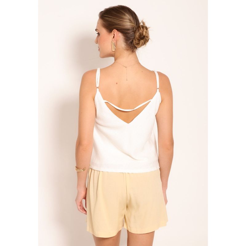 Regata Feminina Wahs De Linho Com Decote V