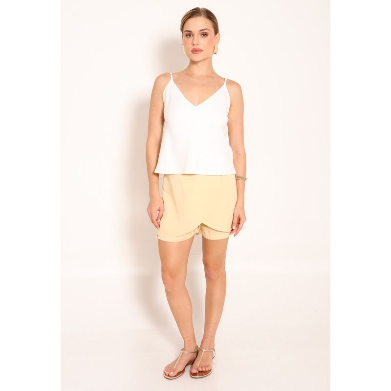 Regata Feminina Wahs De Linho Com Decote V