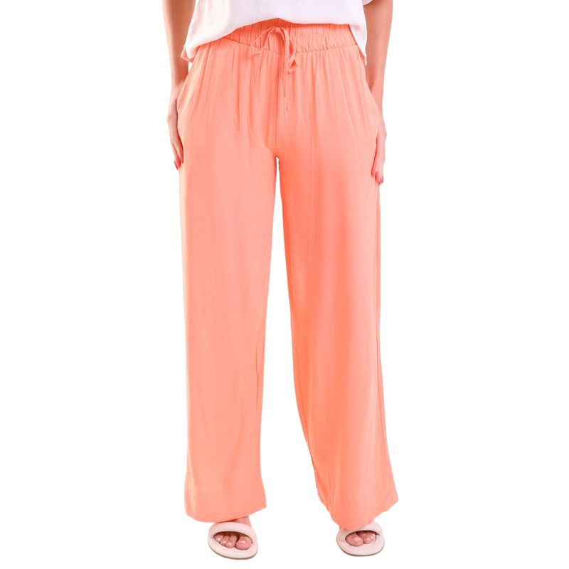 Calça Feminina Linho Pantalona com Bolsos Olimpia
