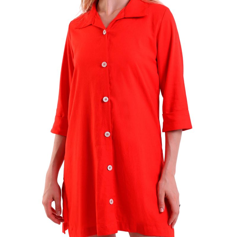 Camisão Feminino de Linho Temples com Botões