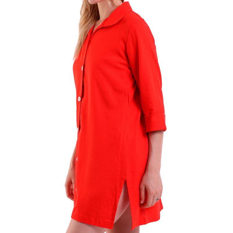 Camisão Feminino de Linho Temples com Botões