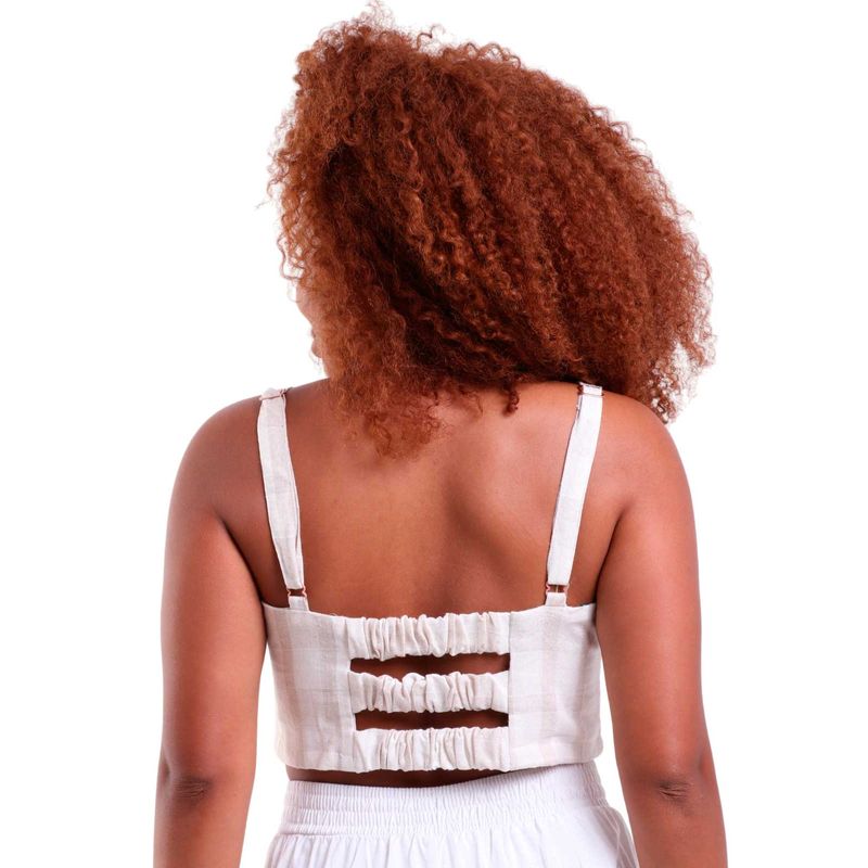 Cropped de Linho Breeze Com Regulador Quadriculado