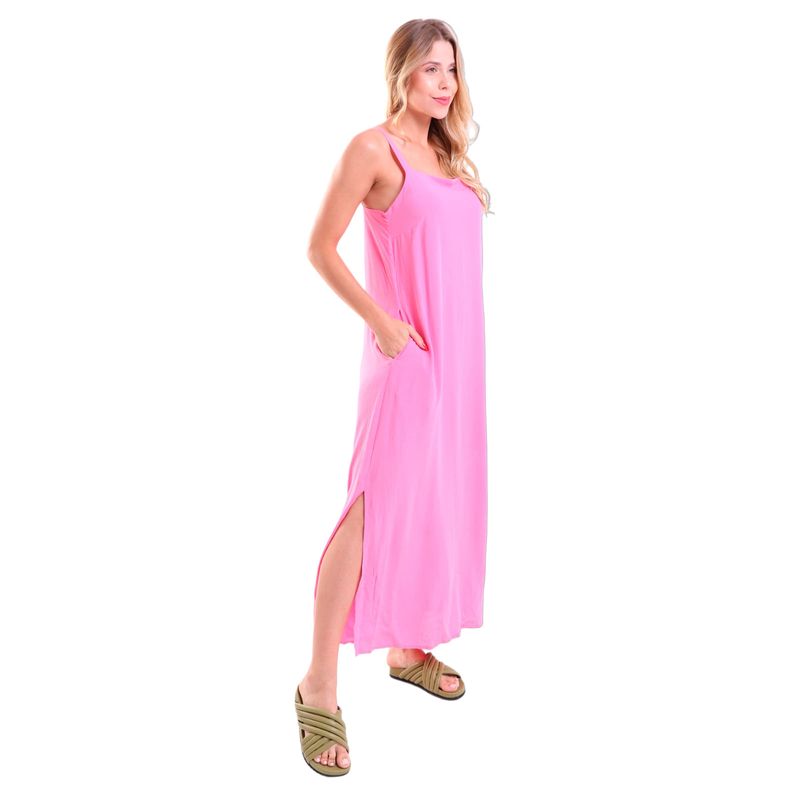Vestido Midi Alcinhas Evasê com Fendas Olimpia