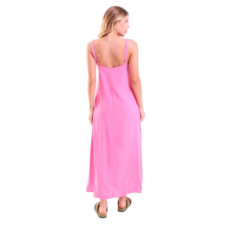 Vestido Midi Alcinhas Evasê com Fendas Olimpia