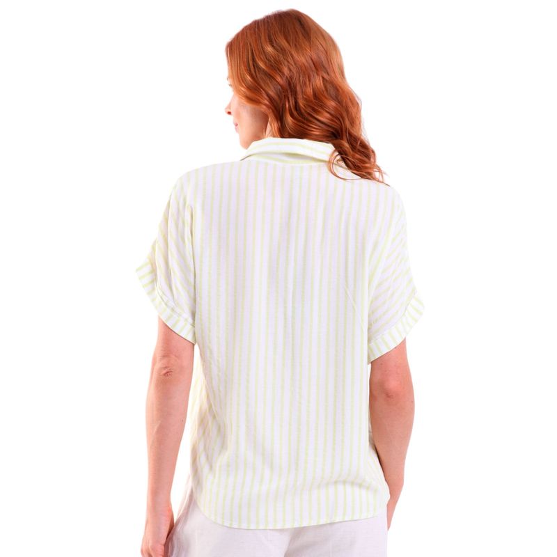 Camisa Feminina Viscose Manga Japonesa Mullet Listrado