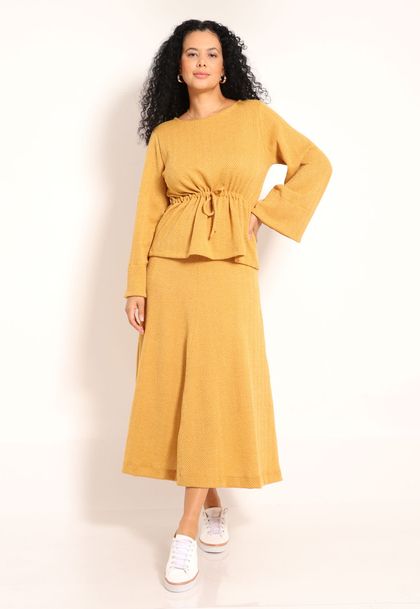 Blusa Tricot Lituania Com Puxador Na Cintura