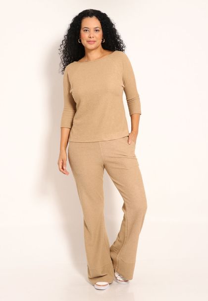 Blusa Aspen Manga 3/4 Com Fenda Lateral