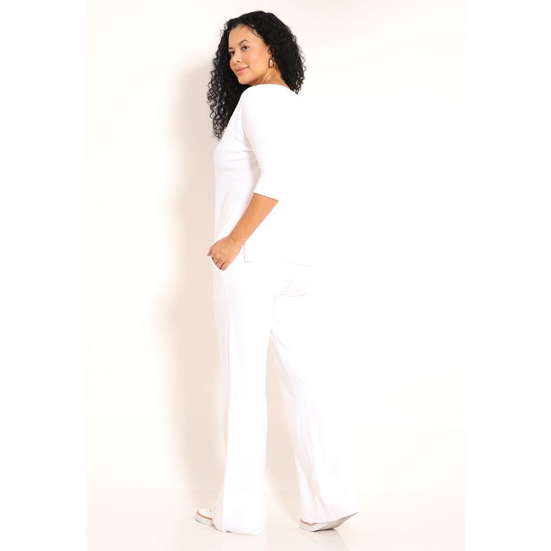 Blusa Aspen Manga 3/4 Com Fenda Lateral