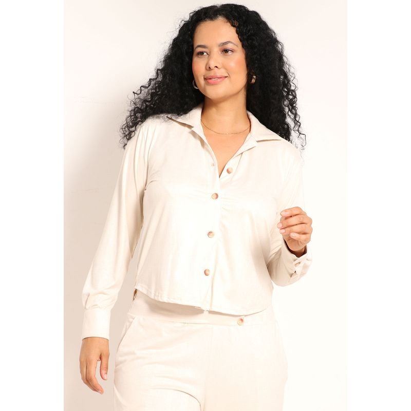 Camisa Suede Com Botão