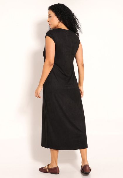 Vestido Suede Amplo Regata