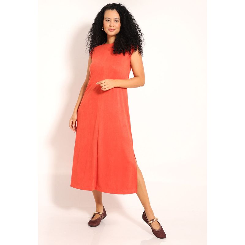 Vestido Suede Amplo Regata