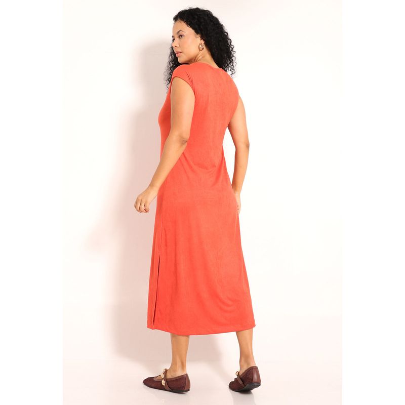 Vestido Suede Amplo Regata