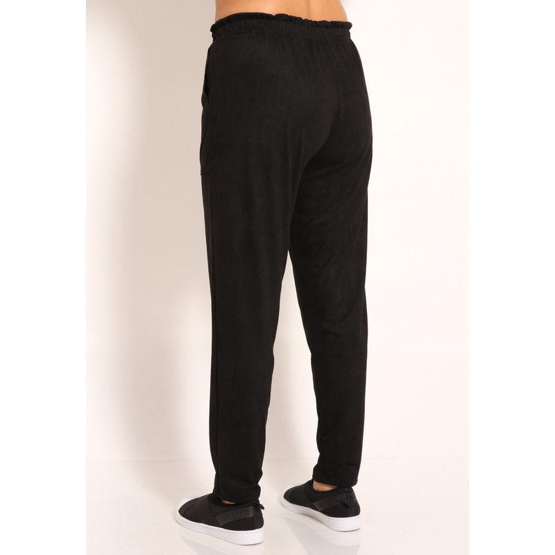 Calça Feminina Suede Reta Com Bolso Chapado