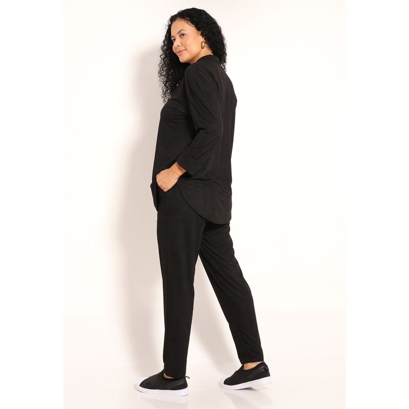 Calça Feminina Suede Reta Com Bolso Chapado