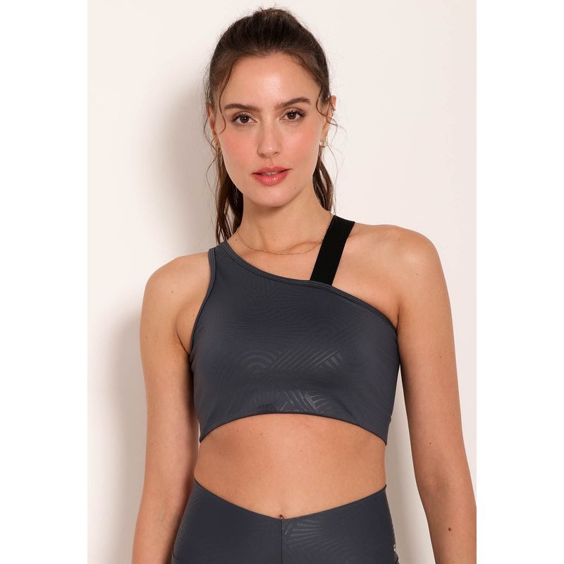 Top Fitness Progress3D Tech Assimétrico Detalhe Em Um Ombro