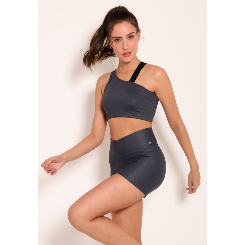Top Fitness Progress3D Tech Assimétrico Detalhe Em Um Ombro