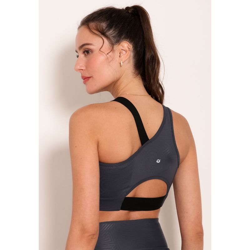 Top Fitness Progress3D Tech Assimétrico Detalhe Em Um Ombro
