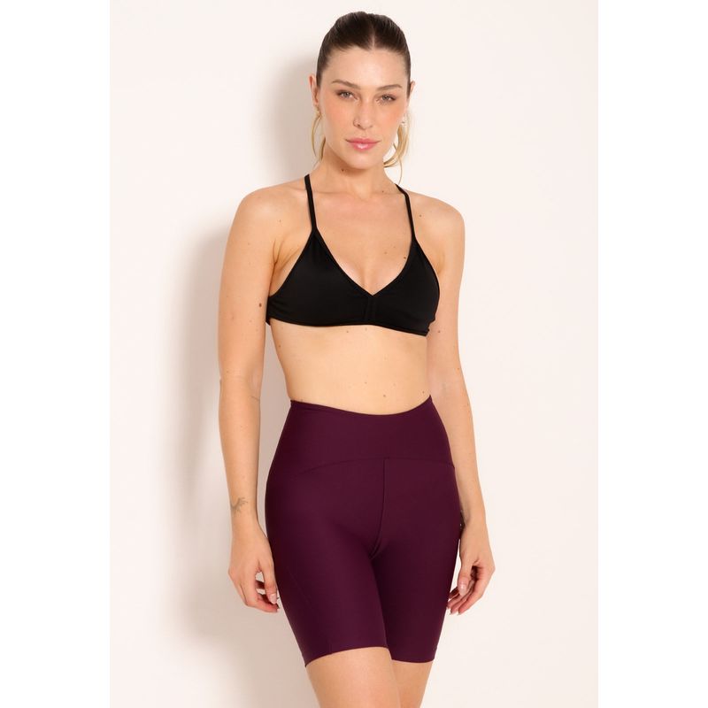 Top Fitness High Decote V Com Alças Cruzadas