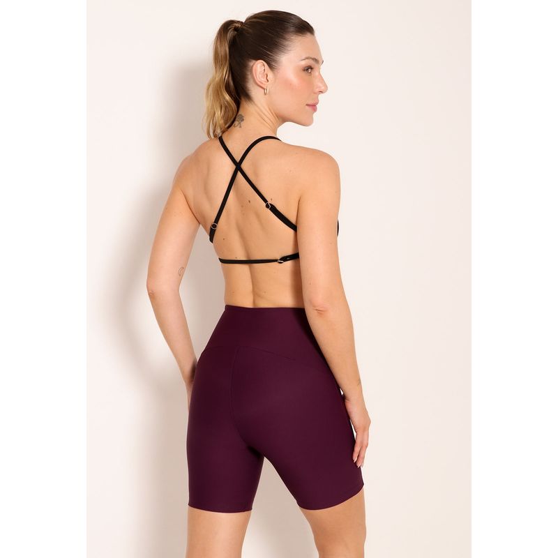Top Fitness High Decote V Com Alças Cruzadas